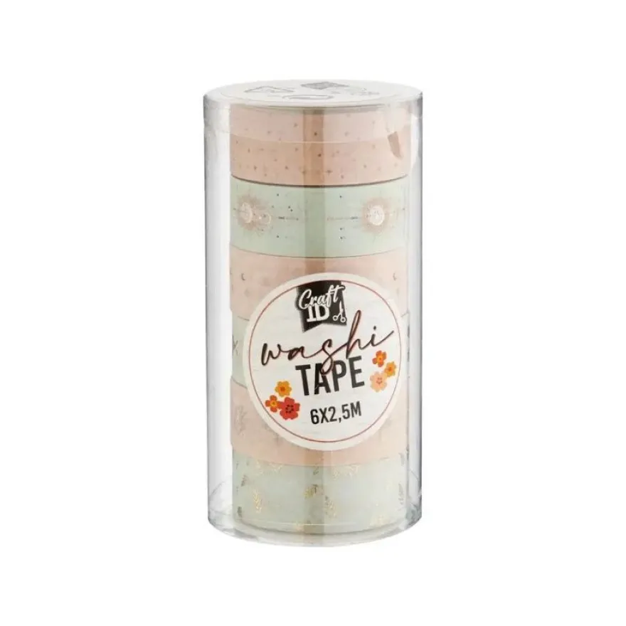 Set de 6 rouleaux de Washi tape - 2,5M