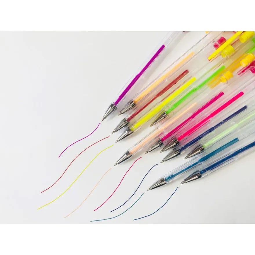 Set de 18 stylos gel