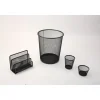 Set de bureau en métal mesh – 4 pièces – noir