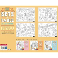 Sets de table à colorier Le zoo - 32 x 42 cm - Bouchut