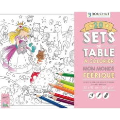 Sets de table à colorier Mon monde féerique - 32 x 42 cm - Bouchut