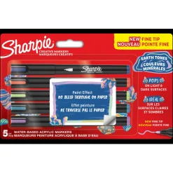 Sharpie – 5 Marqueurs Créatifs Pointe Fine – Couleurs Minérales Assorties