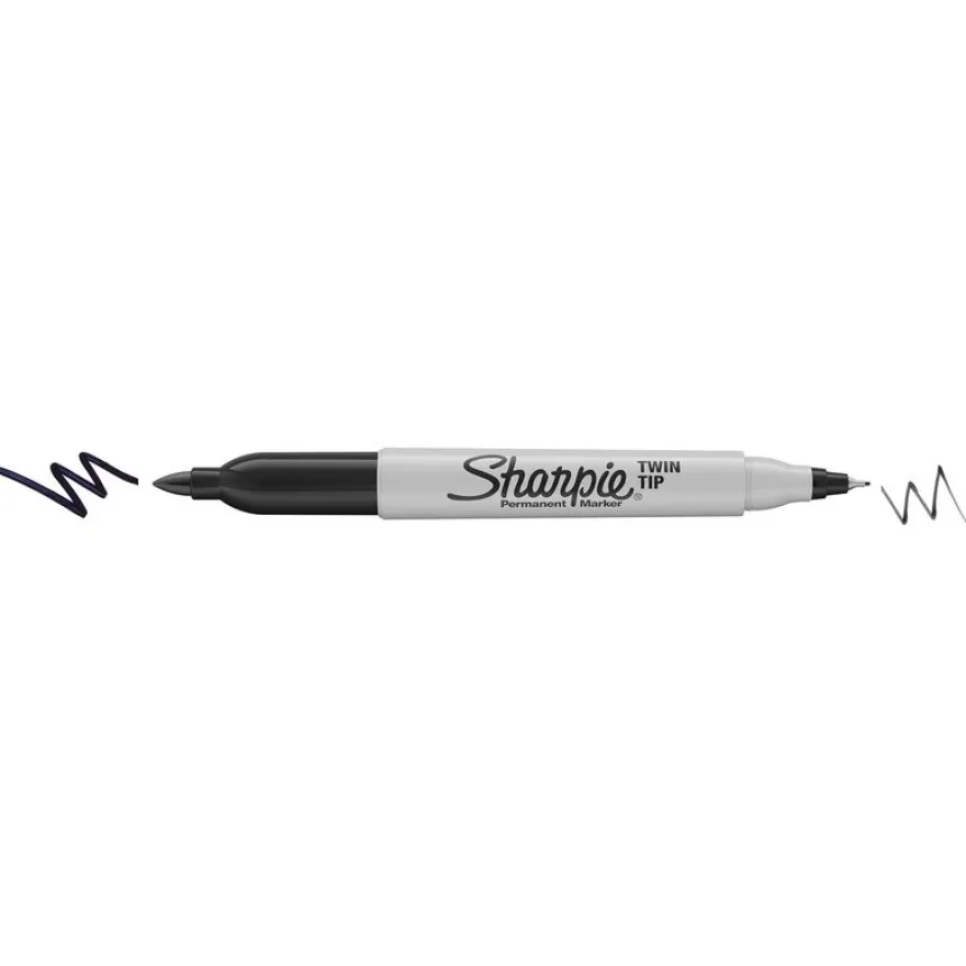 Sharpie - Marqueur permanent double pointe fine et ultra fine - noir