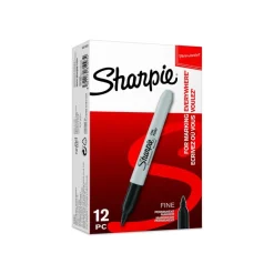 Sharpie - Pack de 12 marqueurs permanents - pointe fine - noir