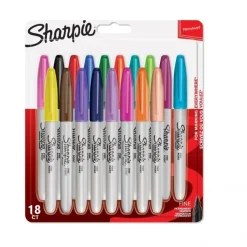 Sharpie - Pack de 18 marqueurs permanents - pointe fine - couleurs assorties