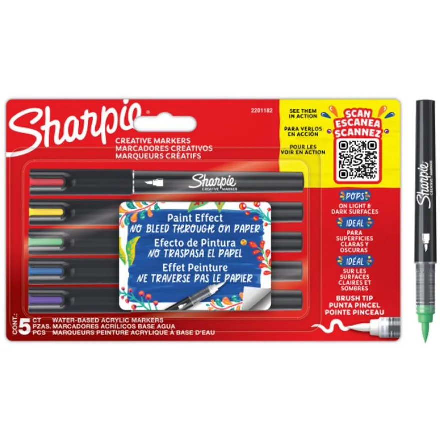 Sharpie Creative Marker - Stylos de peinture acrylique 5 unités
