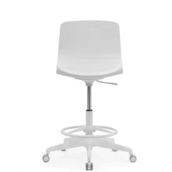 Siege technique LYNA - tabouret assis-debout - hauteur réglable - repose-pieds - gris/blanc
