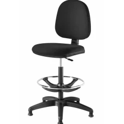 Siege technique ROB - tabouret assis-debout - hauteur réglable jusqu'à 80 cm - repose-pieds - noir