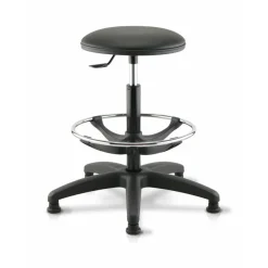 Siege technique TECNIK TC10 - tabouret assis-debout - hauteur réglable jusqu'à 80 cm - repose-pieds réglable - noir