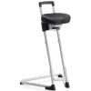 Siège technique - tabouret assis-debout - piètement blanc - assise noire