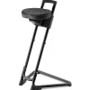Siège technique - tabouret assis-debout - piètement noir - assise noire