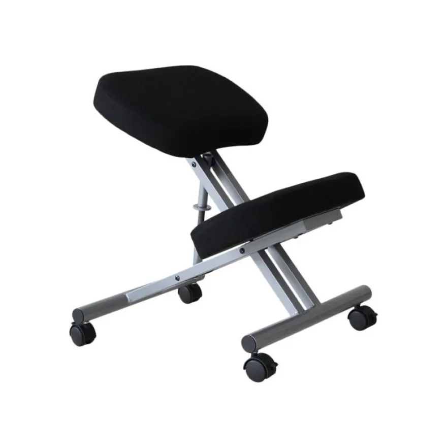 Siège technique ERGOMETAL - tabouret assis-genoux - hauteur réglable par vis jusqu'à 72 cm - noir