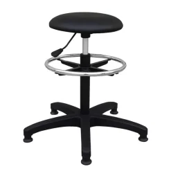 Siège technique TAB - tabouret assis-debout - hauteur réglable jusqu'à 82 cm - repose-pieds réglable - noir