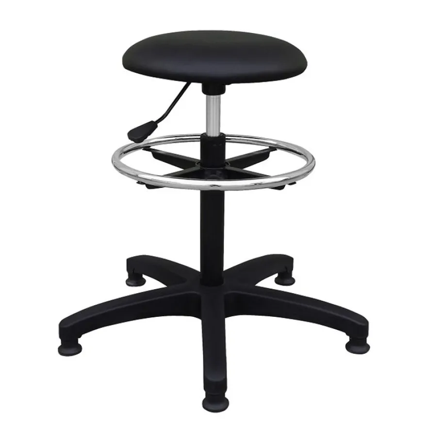 Siège technique TAB - tabouret assis-debout - hauteur réglable jusqu'à 82 cm - repose-pieds réglable - noir