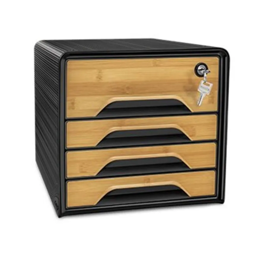 Silva by CEP - Module de classement 4 tiroirs - silva bamboo - blanc/bois