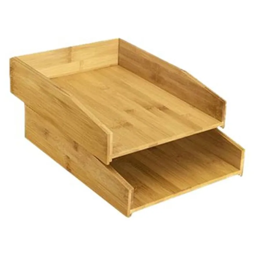 Silva by CEP - Pack de 2 corbeilles à courrier en bambou