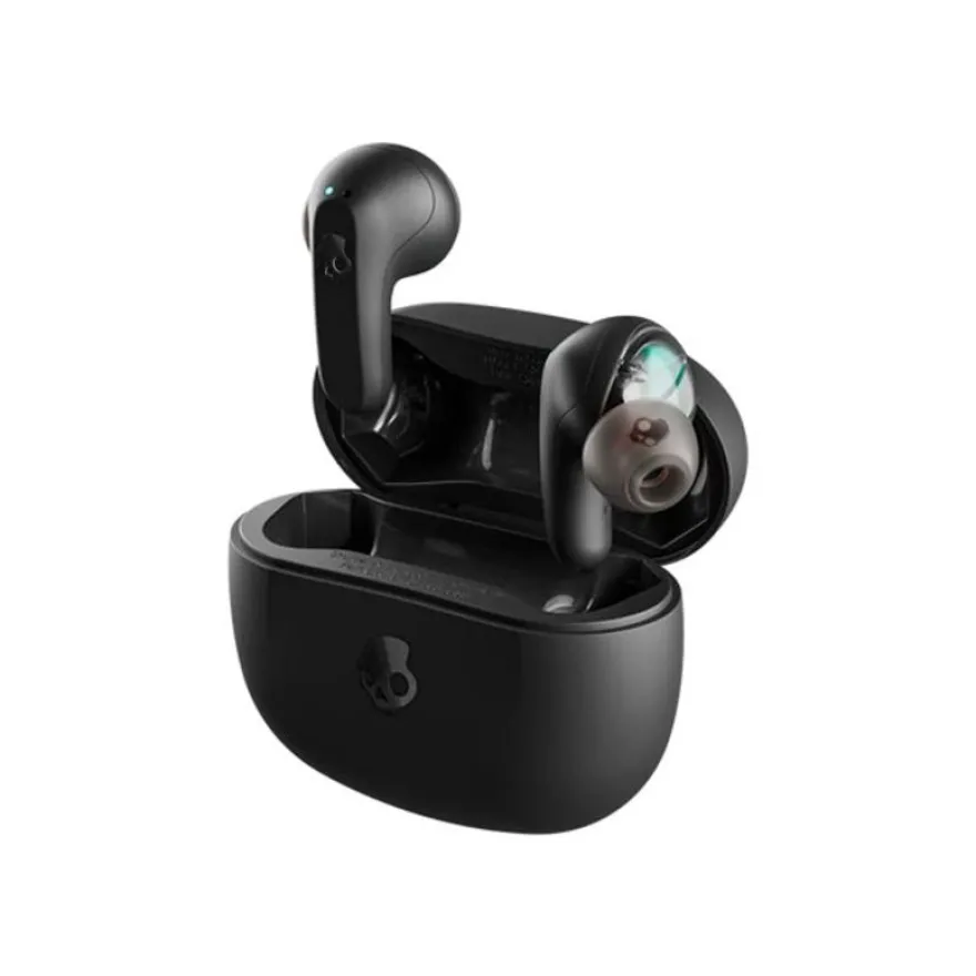 Skullcandy Rail - Écouteurs sans fil avec micro - intra-auriculaire - Bluetooth - noir brut