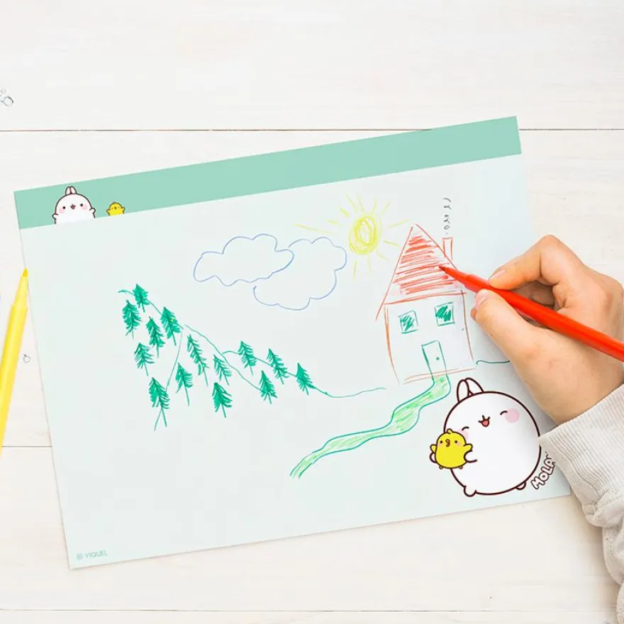 Sous-main bloc papier Molang - 30 x 40 cm - Assortis - Viquel
