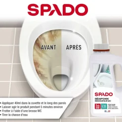 SPADO Décap' Choc - Rénovateur WC 3EN1 - produit de nettoyage - 1L