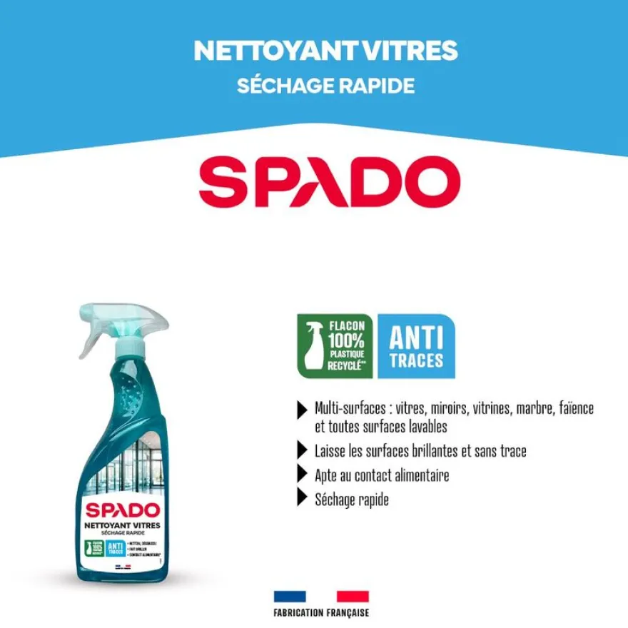SPADO PRO - Produit de nettoyage vitres - vaporisateur 750 ml