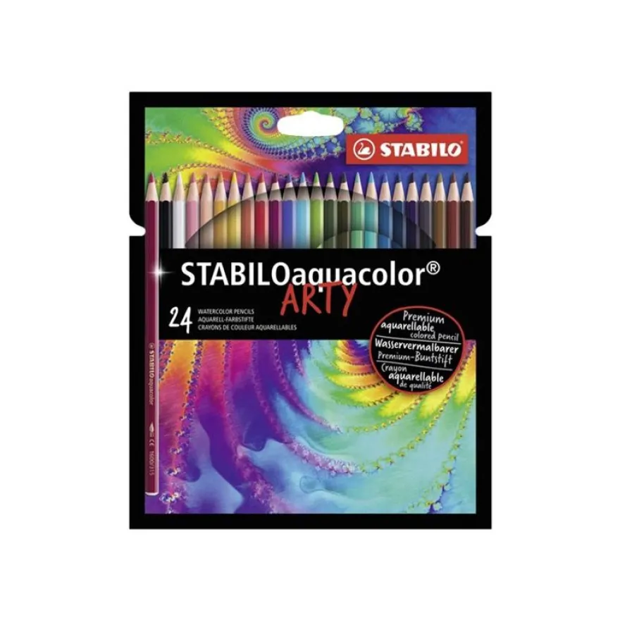 STABILO Aquacolor Arty - 24 Crayons de couleur aquarellables