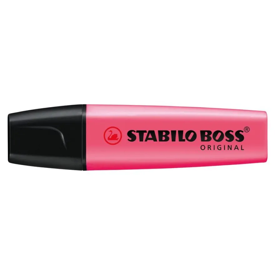 STABILO BOSS ORIGINAL - Pack de 4 Surligneur fluos - orange, jaune, vert, rose
