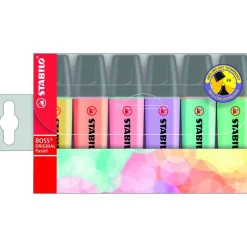 STABILO BOSS ORIGINAL Pastel - Pack de 6 surligneurs - couleurs assorties