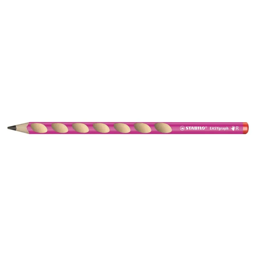 STABILO Easy Graph - Crayon à papier HB - pour droitier - rose