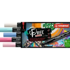 STABILO FREE Candy - Pack de 5 marqueurs acryliques - pointe moyenne - T300