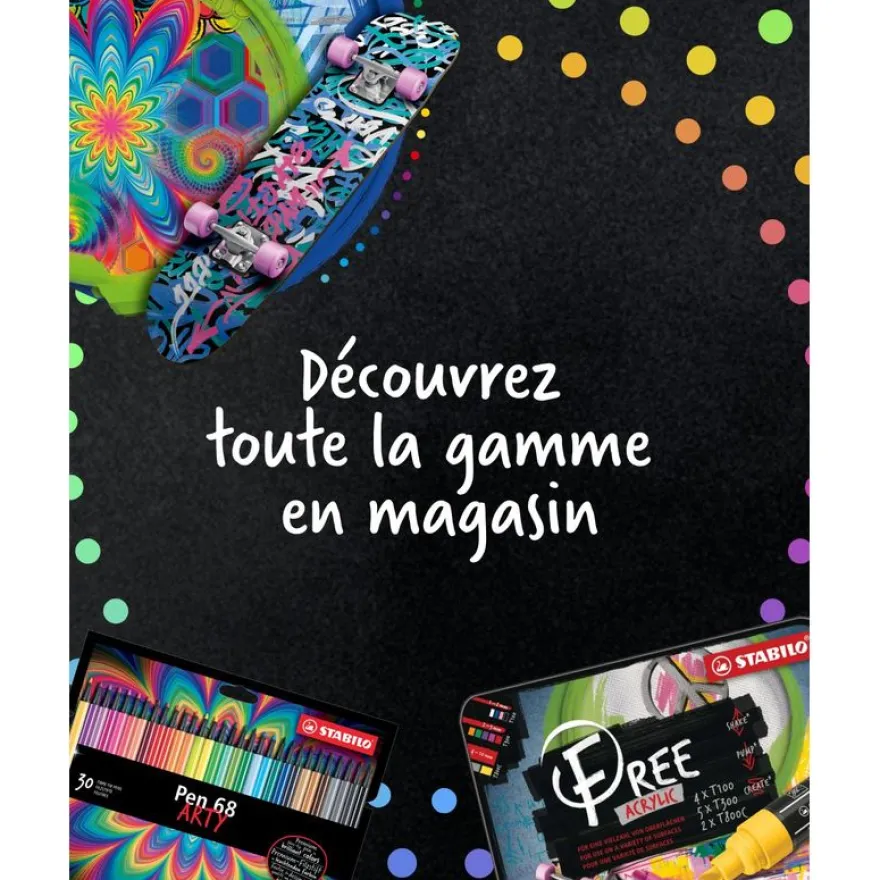 STABILO FREE Urban - Pack de 5 marqueurs acryliques - pointe moyenne - T300