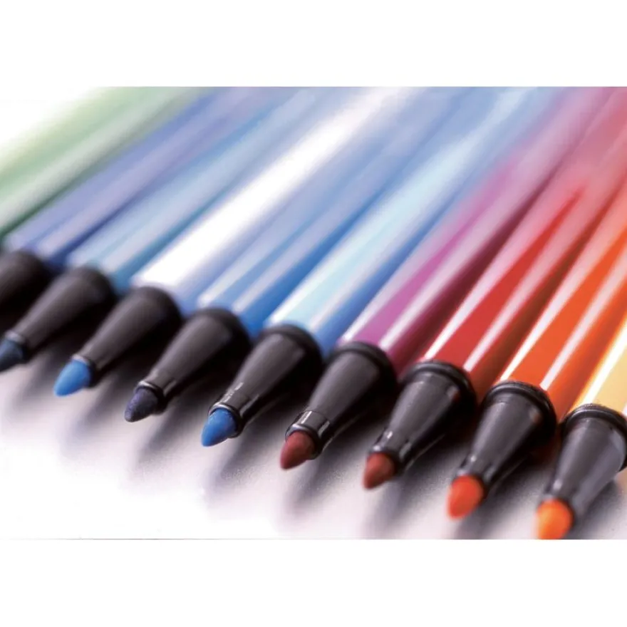 Stabilo Pen 68 - 15 Feutres - couleurs assorties dont 6 fluos