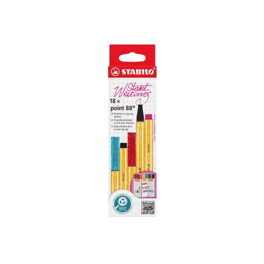 STABILO point 88 - Etui zig zag de 18 stylos feutres - pointe fine
