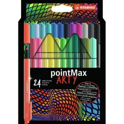 STABILO pointMax ARTY - 24 Feutres de coloriage - pointe moyenne - couleurs assorties