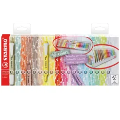 STABILO swing cool - 18 surligneurs : 12 Pastel + 6 NatureCOLORS