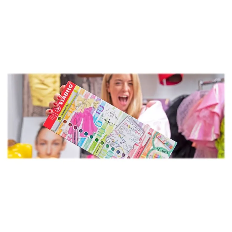 STABILO swing cool Fashion Edition by Marina Hoermanseder - Chevalet de 18 surligneurs - couleurs assorties