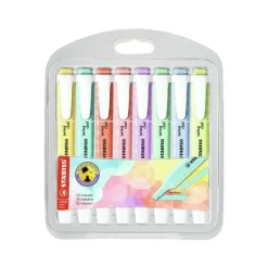 STABILO swing cool Pastel - Surligneur - couleurs assorties - encre à l'eau - 1-4 mm (pack de 8)