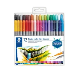 STAEDTLER - 72 Feutres de coloriage - double pointe fine et large