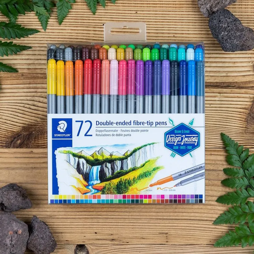 STAEDTLER - 72 Feutres de coloriage - double pointe fine et large