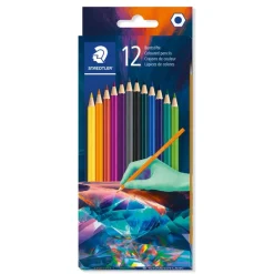 STAEDTLER® - Etui carton 12 crayons de couleur hexagonaux assortis - Edition Multiverse