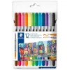 STAEDTLER 3200C12 - 12 feutres coloriage Design Journey à double pointe 1 mm, 3 mm assortis
