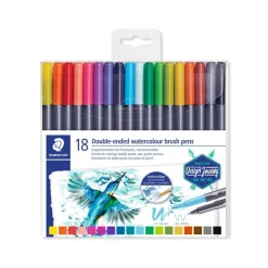 STAEDTLER Design Journey - 18 Feutres double pointe - couleurs assorties