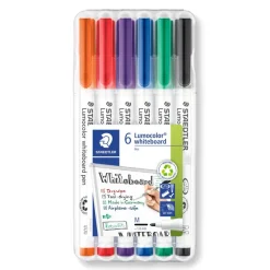 STAEDTLER LUMOCOLOR 301 - Pack de 6 marqueurs feutres effaçables - couleurs assorties