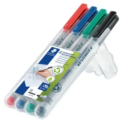 STAEDTLER LUMOCOLOR 315 - Pack de 4 marqueurs non permanents - pointe moyenne - couleurs assorties