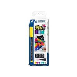STAEDTLER Lumocolor 317 - Pack de 6 marqueurs permanents - Pointe moyenne - Couleurs assorties