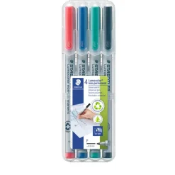 STAEDTLER LUMOCOLOR 316 - Pack de 4 marqueurs non permanents - pointe fine - couleurs assorties