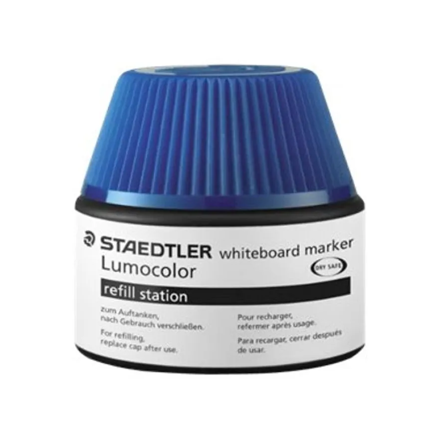 STAEDTLER LUMOCOLOR - Flacon de recharge 20 ml - bleu - pour marqueurs effaçables Lumocolor 351