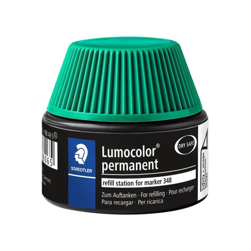 STAEDTLER Lumocolor - Flacon de recharge 20 ml - vert - pour marqueurs permanents Lumocolor 348