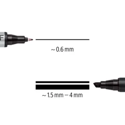 STAEDTLER LUMOCOLOR Duo - Marqueur permanent - double pointe fine et biseautée - noir