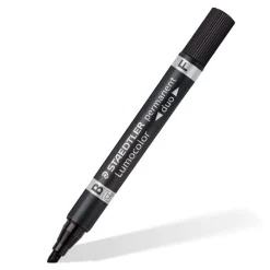 STAEDTLER LUMOCOLOR Duo - Marqueur permanent - double pointe fine et biseautée - noir