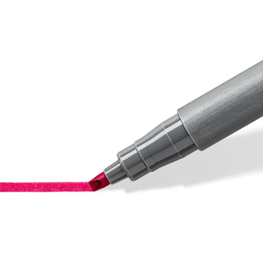 STAEDTLER Pigment calligraphy 375 - 12 feutres pointe calligraphie 2 mm - couleurs assorties - encre Multi Ink intense